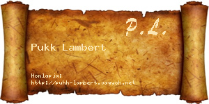 Pukk Lambert névjegykártya